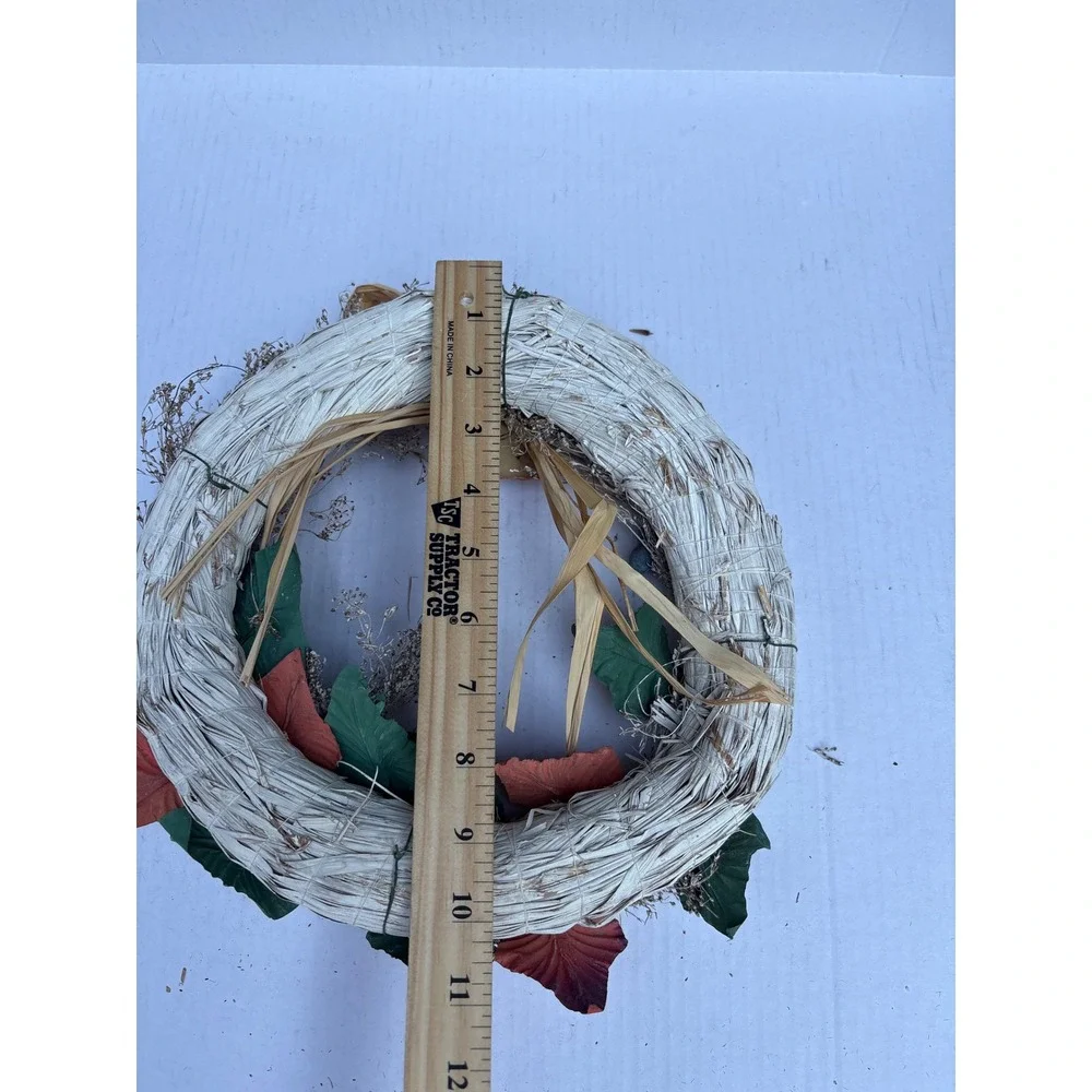 Fall Halloween Wreath Faux Pumpkin Berry Pinecone Straw Front Door Decor‎